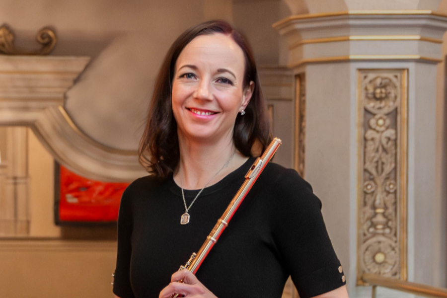 Christie Reside, flautist, performing with the Regina Symphony Orchestra January 30 2027